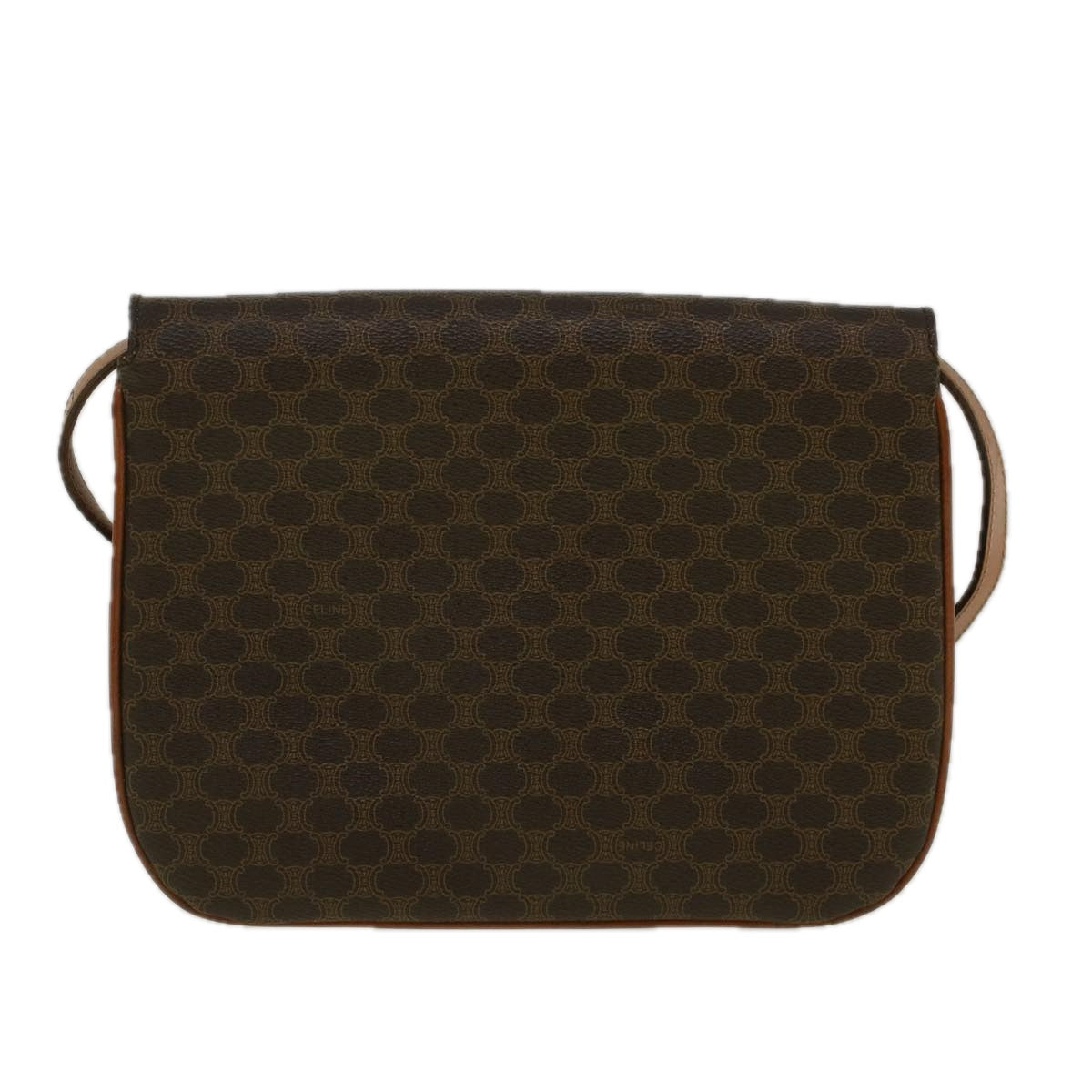 CELINE Macadam Canvas Shoulder Bag PVC Leather Brown Auth 58671 - 0