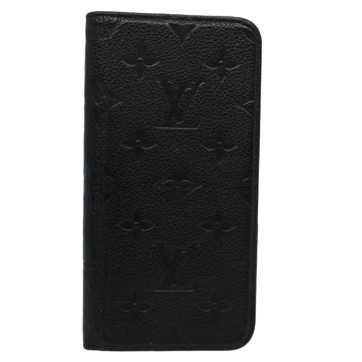 LOUIS VUITTON Monogram Empreinte iPhone 13 Max Case Noir M63586 LV Auth 58682