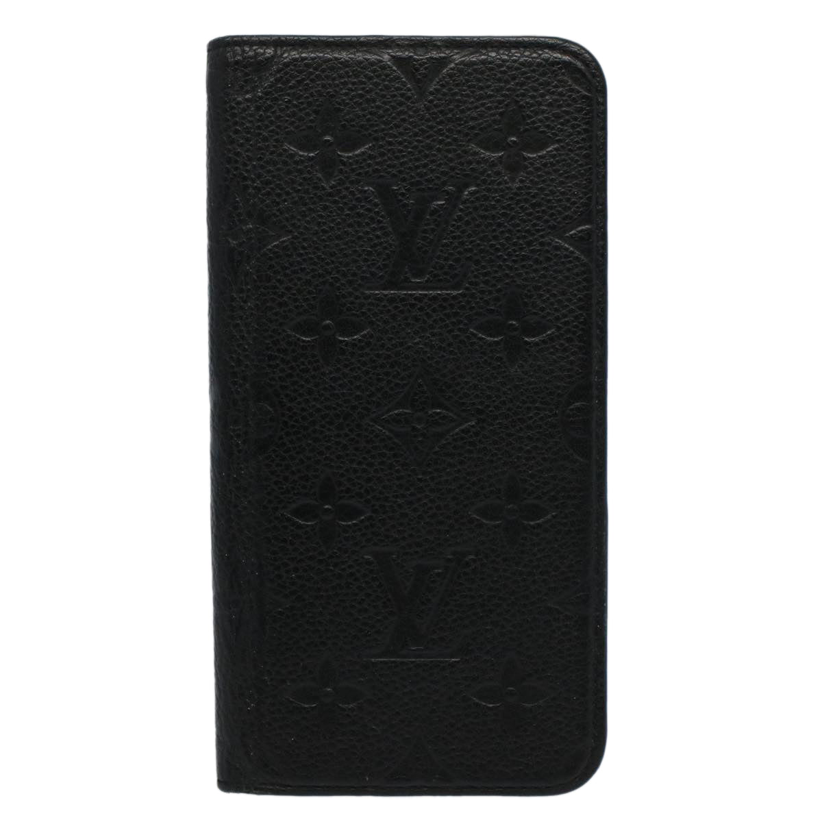 LOUIS VUITTON Monogram Empreinte iPhone 13 Max Case Noir M63586 LV Auth 58682