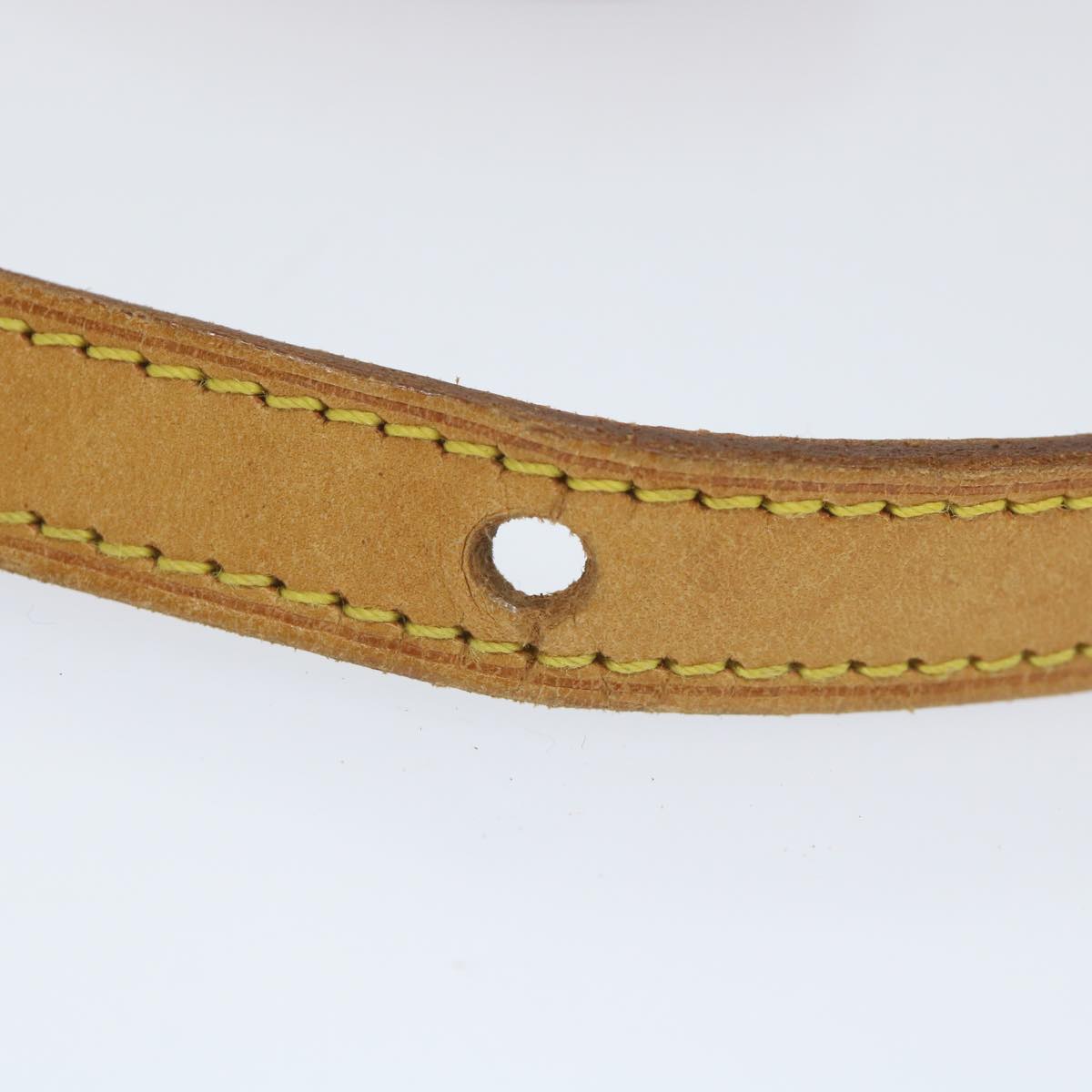 LOUIS VUITTON Shoulder Strap Leather 36.6"" Beige LV Auth 58691