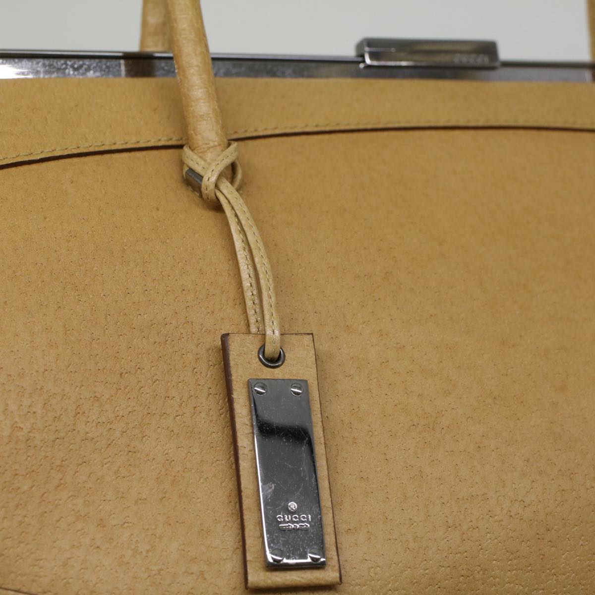 GUCCI Hand Bag Leather Beige 92726 3444 Auth 58700