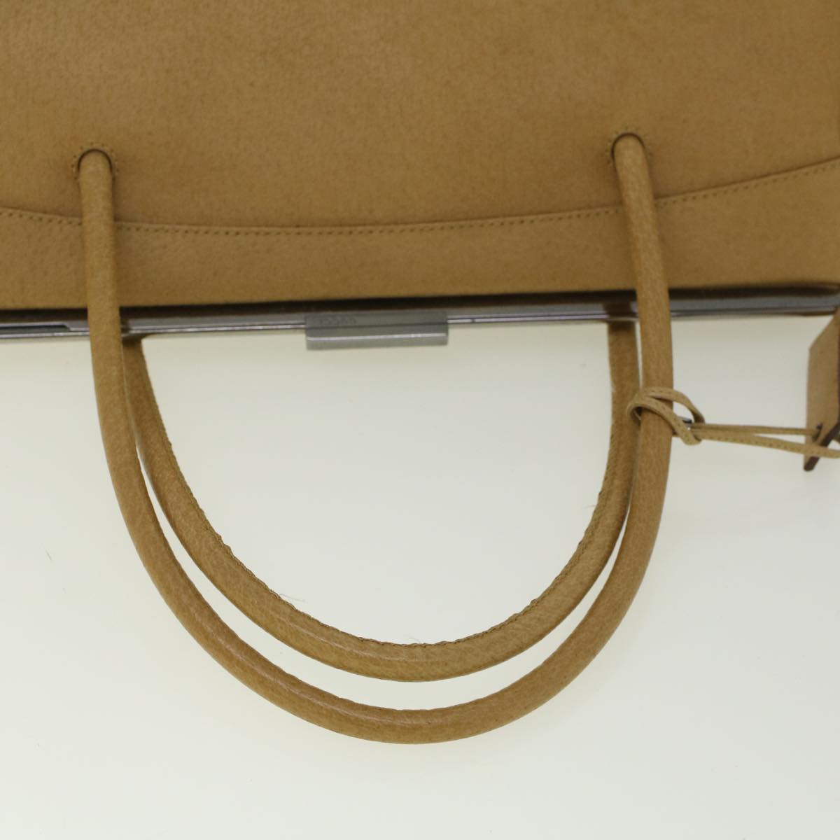 GUCCI Hand Bag Leather Beige 92726 3444 Auth 58700