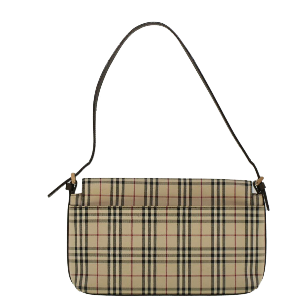 BURBERRY Nova Check Shoulder Bag Nylon Canvas Beige Auth 58706 - 0