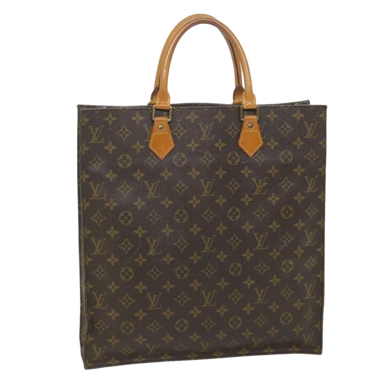 LOUIS VUITTON Monogram Sac Plat Hand Bag M51140 LV Auth 58726