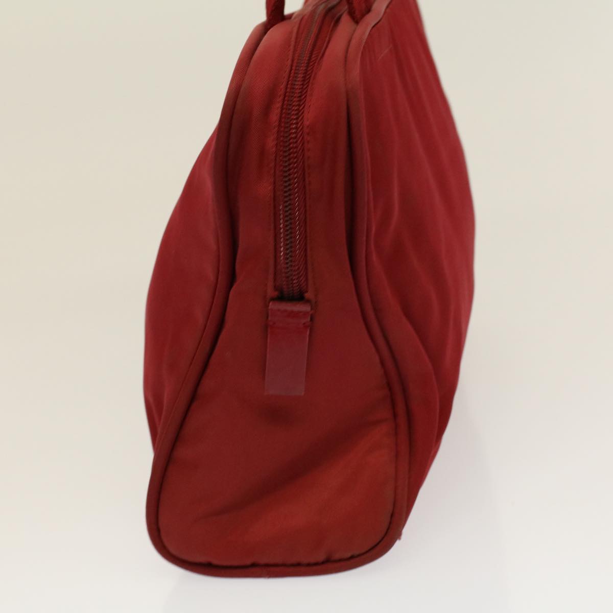 PRADA Hand Bag Nylon Red Auth 58767