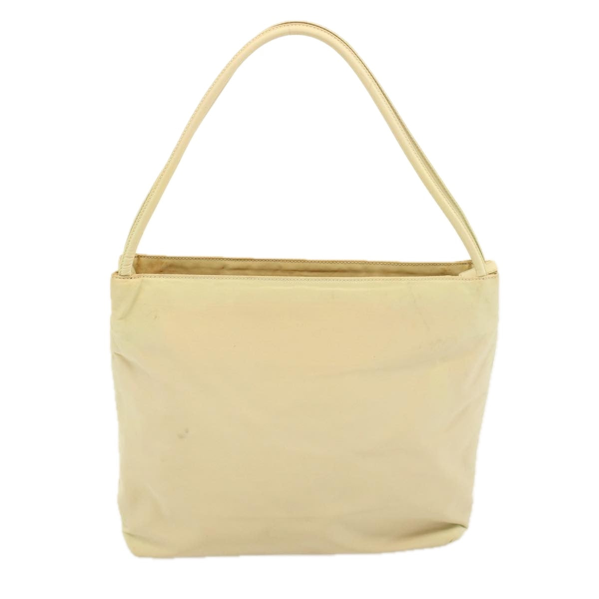PRADA Tote Bag Nylon Cream Auth 58768 - 0