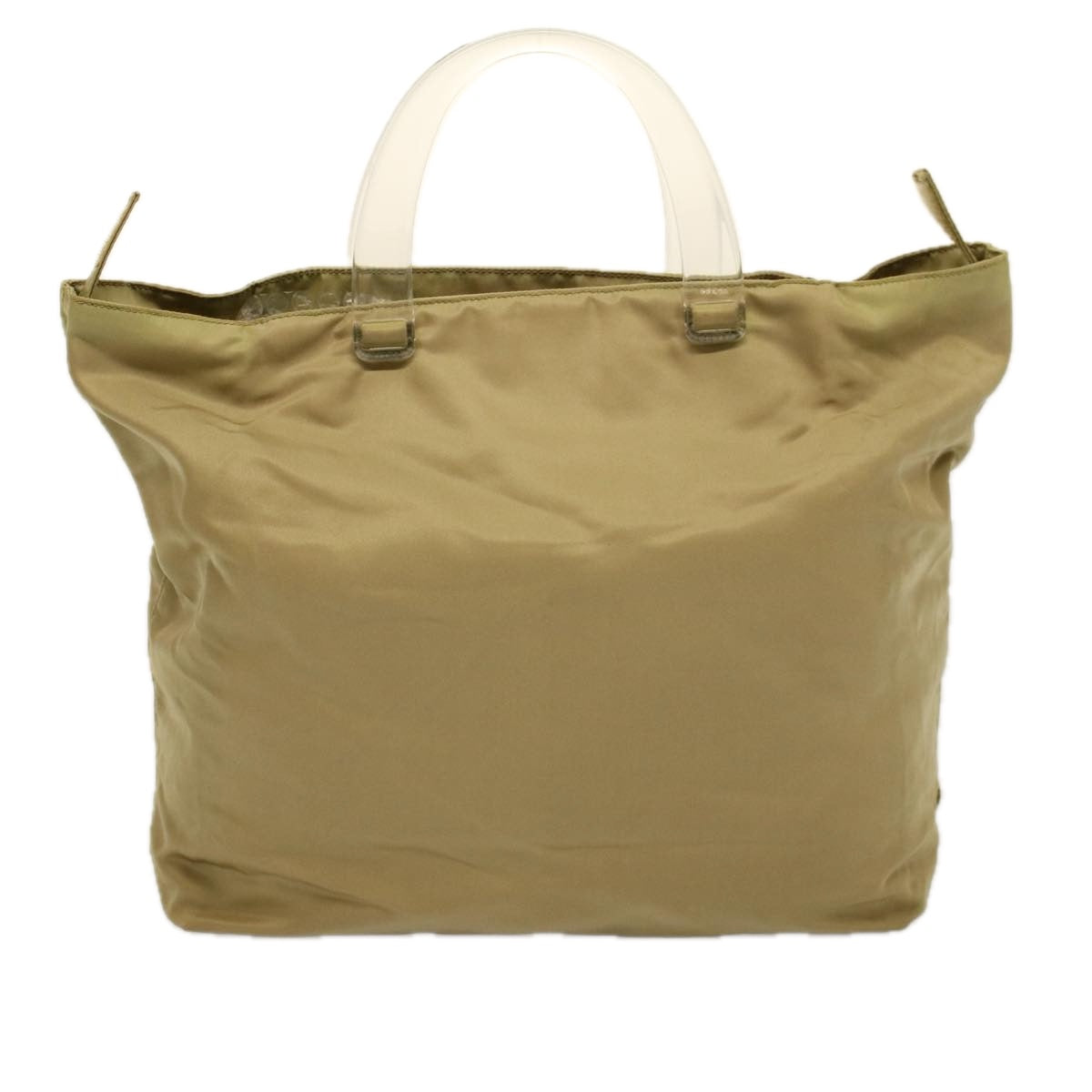 PRADA Hand Bag Nylon Beige Auth 58773 - 0