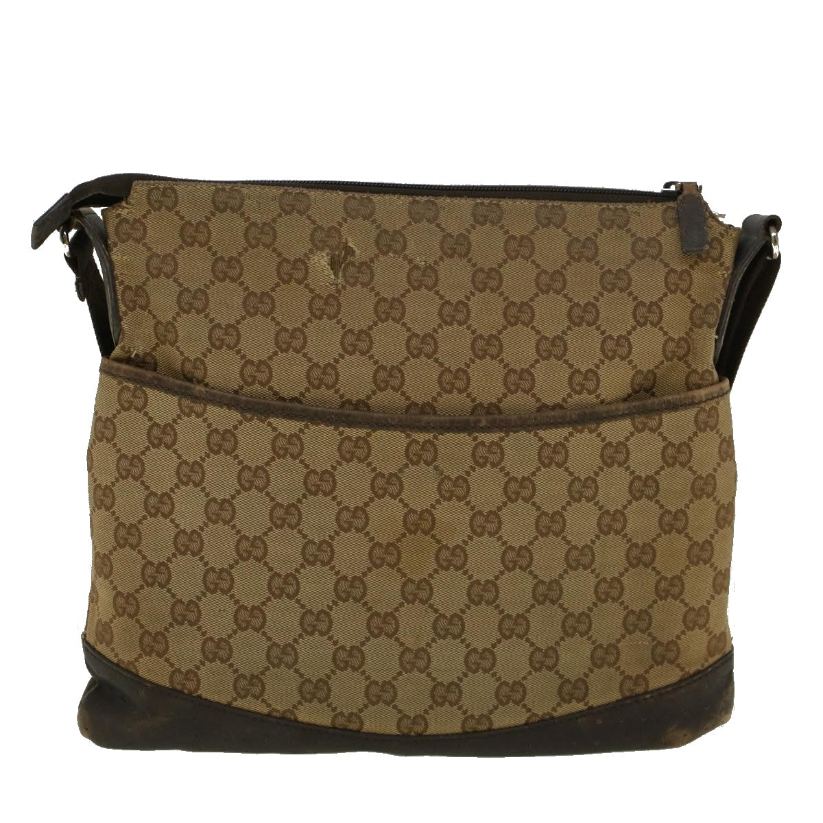 GUCCI GG Canvas Shoulder Bag Beige 145856 Auth 58787