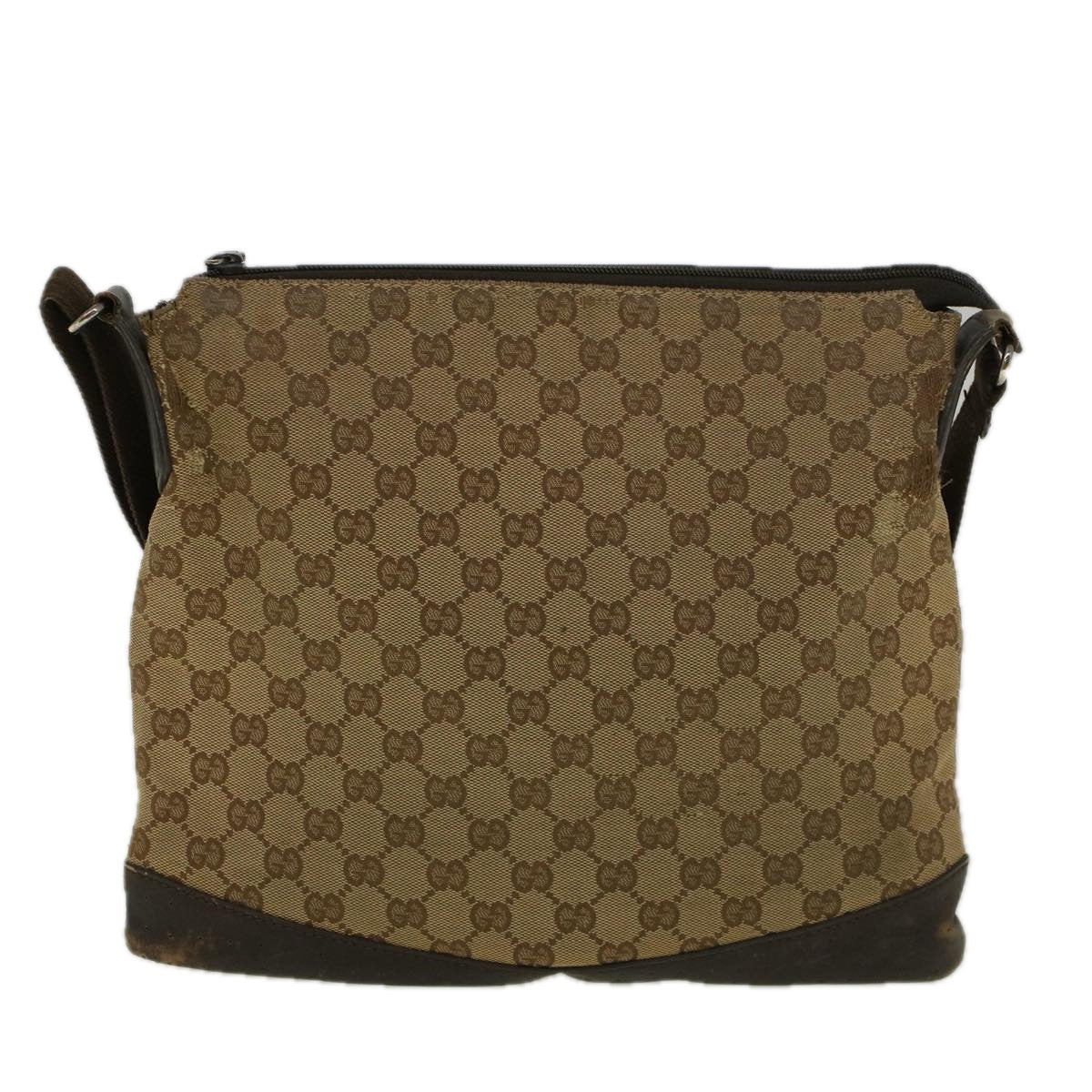 GUCCI GG Canvas Shoulder Bag Beige 145856 Auth 58787