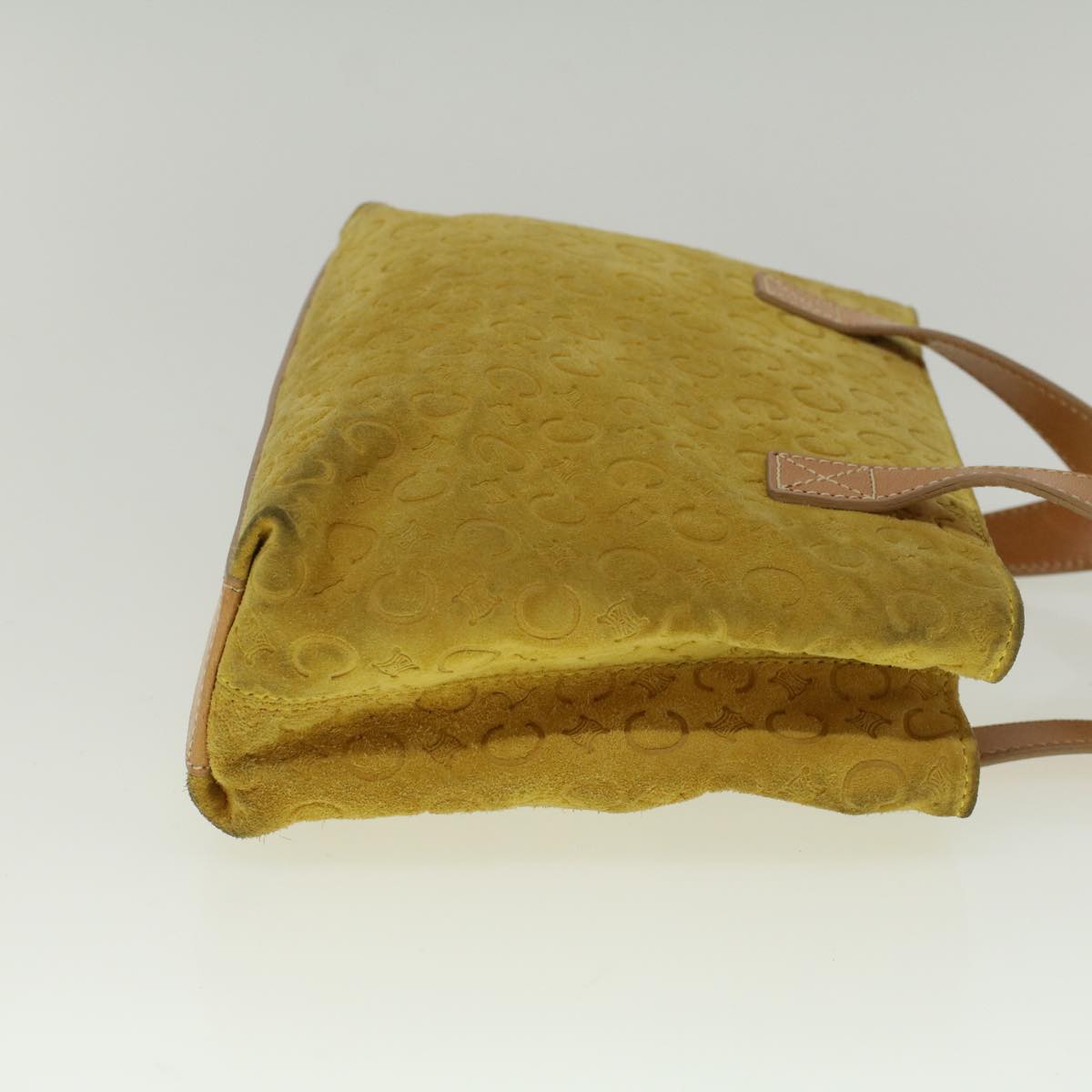 CELINE C Macadam Canvas Hand Bag Yellow Auth 58815