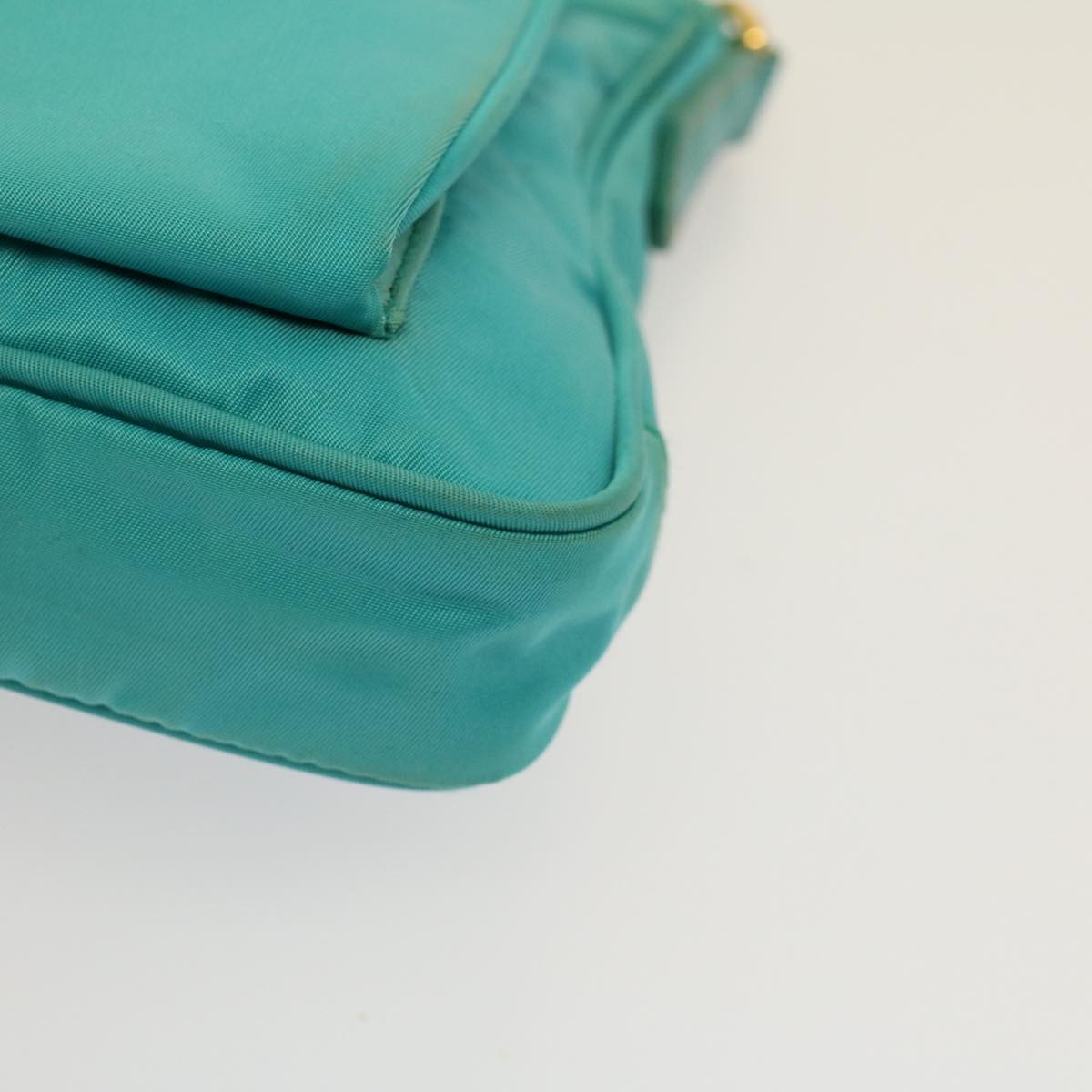 PRADA Shoulder Bag Nylon Turquoise Blue Auth 58827