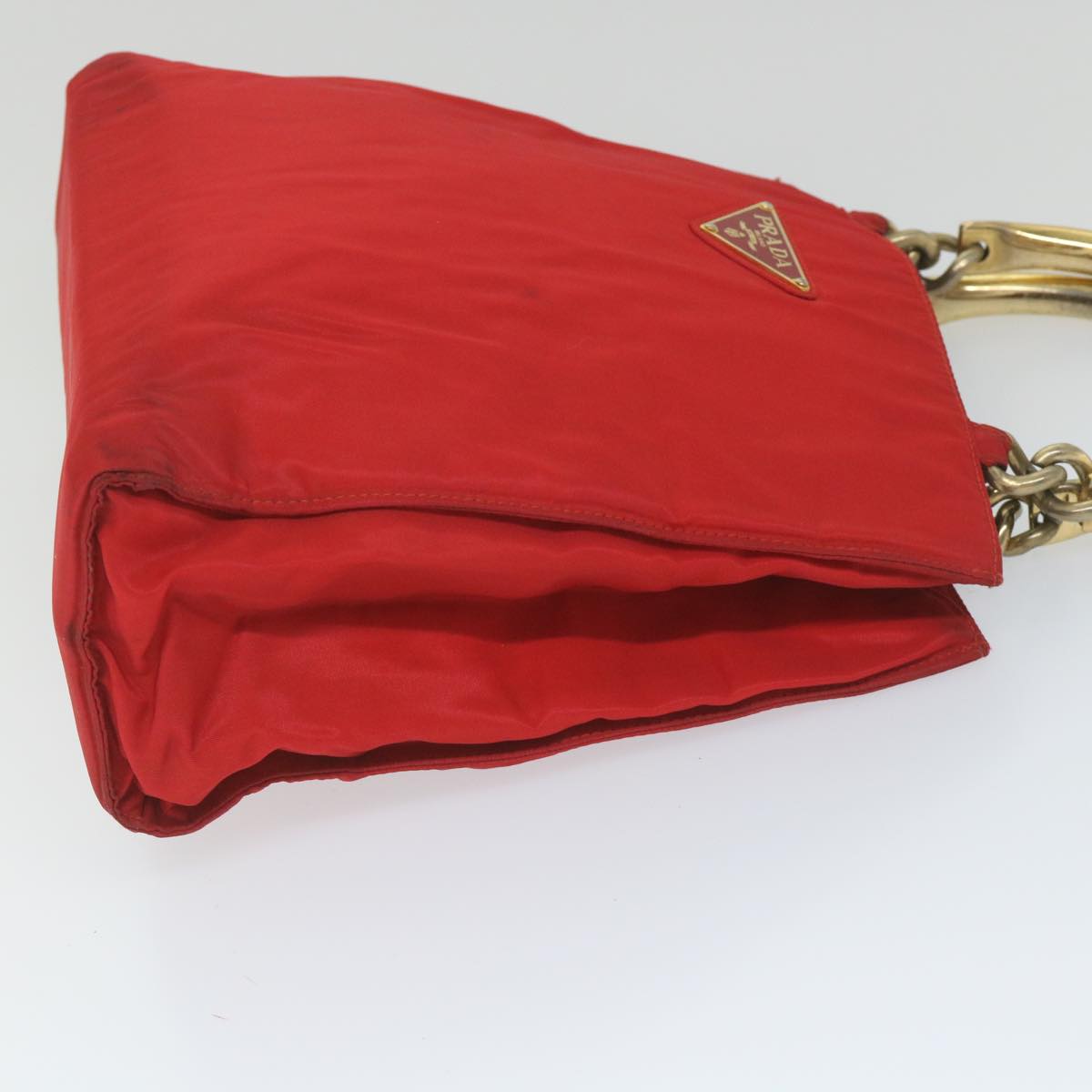PRADA Hand Bag Nylon Red Auth 58828