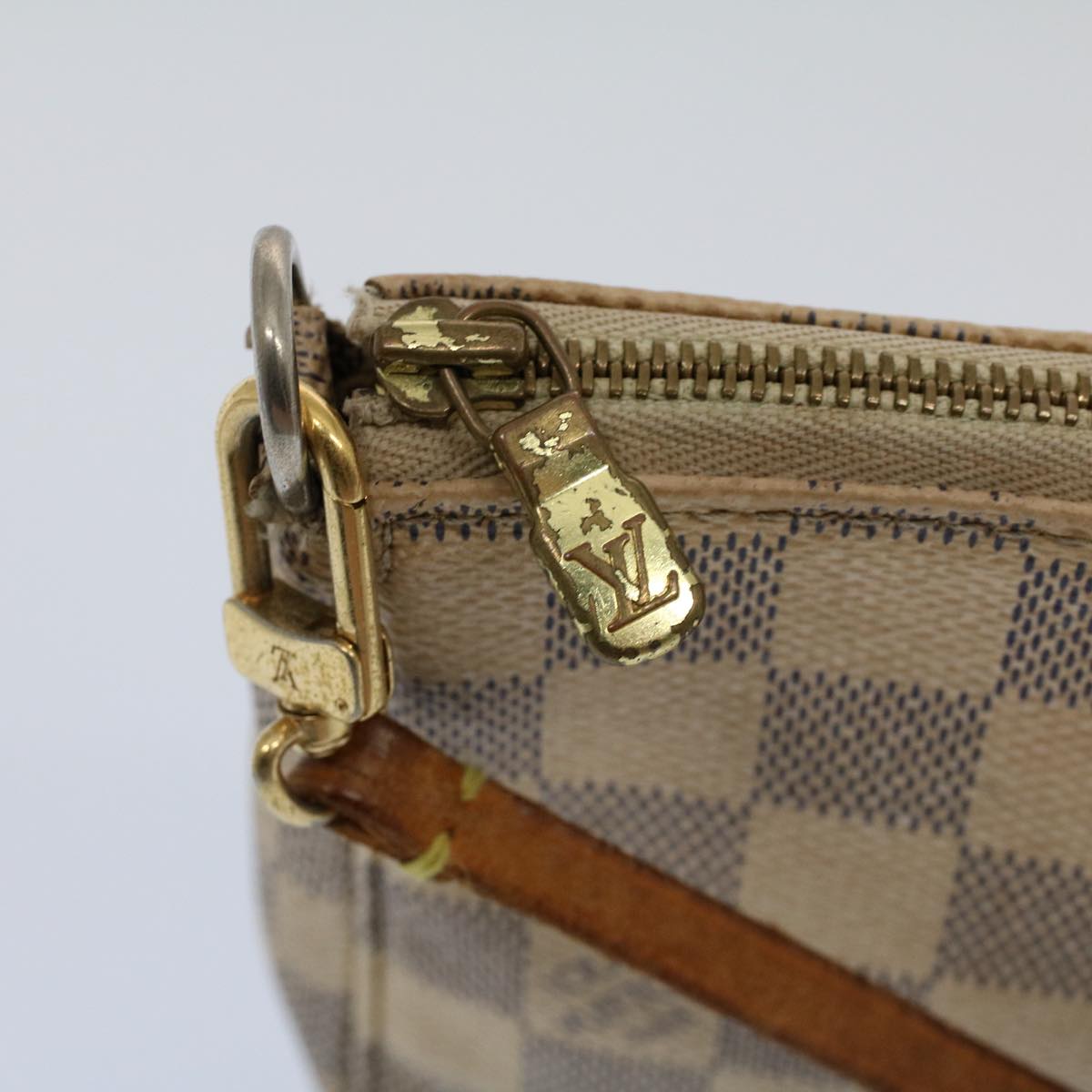 LOUIS VUITTON Damier Azur Pochette Accessoires Pouch N51986 LV Auth 58851