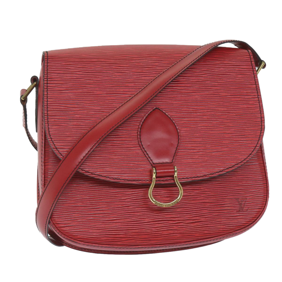 LOUIS VUITTON Epi Saint Cloud GM Shoulder Bag Red M52197 LV Auth 58880