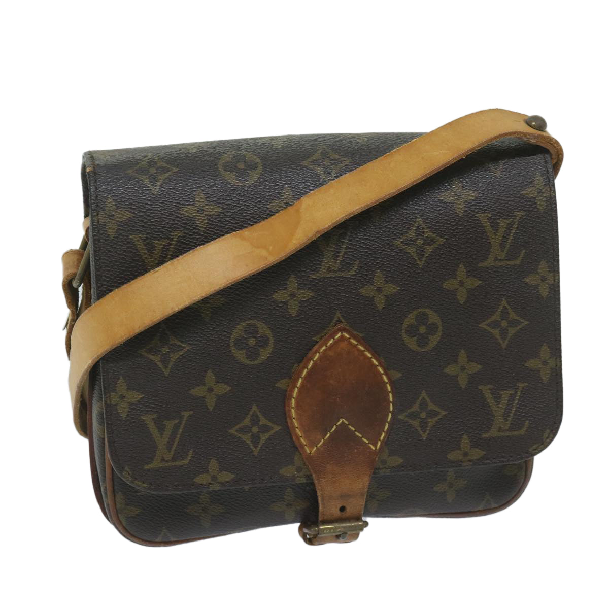 LOUIS VUITTON Monogram Cartouchiere MM Shoulder Bag M51253 LV Auth 58912