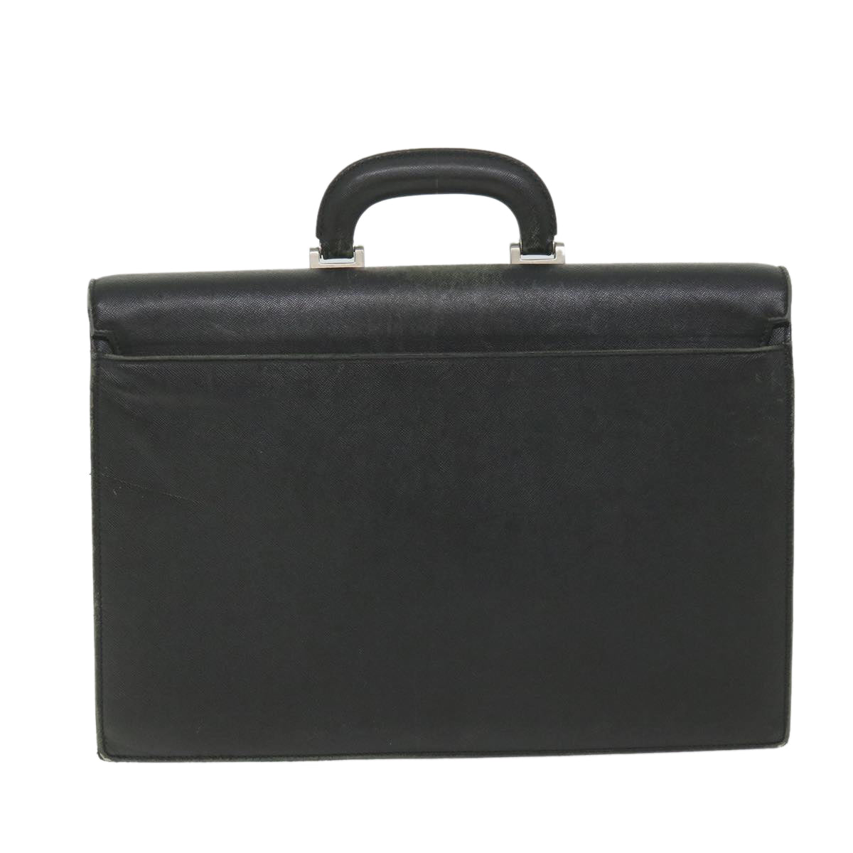 BURBERRY Briefcase Leather Black Auth 58915