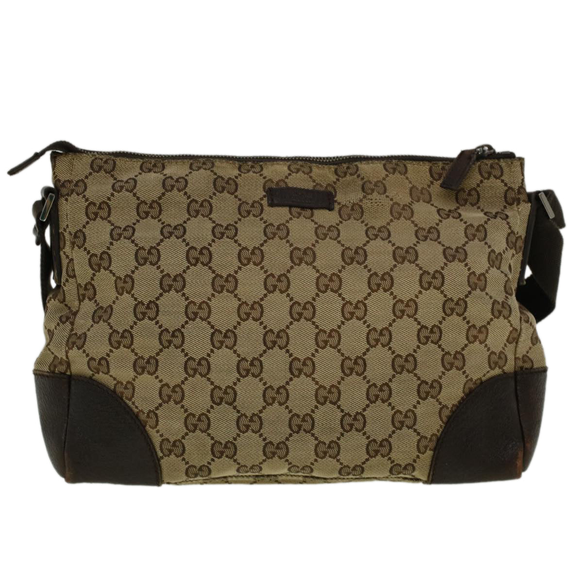 GUCCI GG Canvas Shoulder Bag Beige 114273 Auth 58917