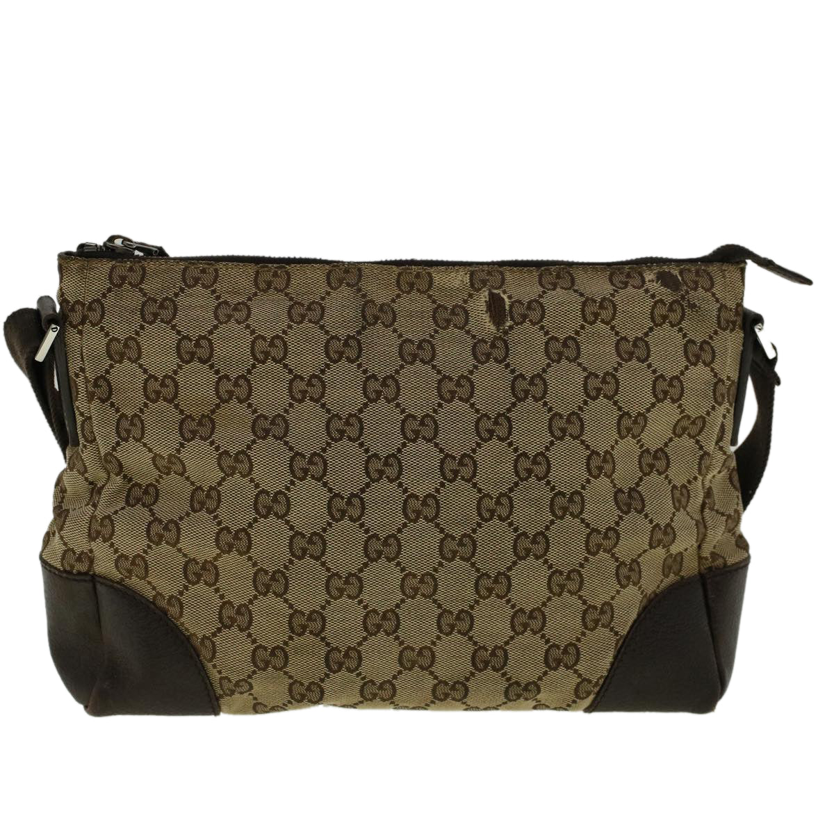 GUCCI GG Canvas Shoulder Bag Beige 114273 Auth 58917 - 0