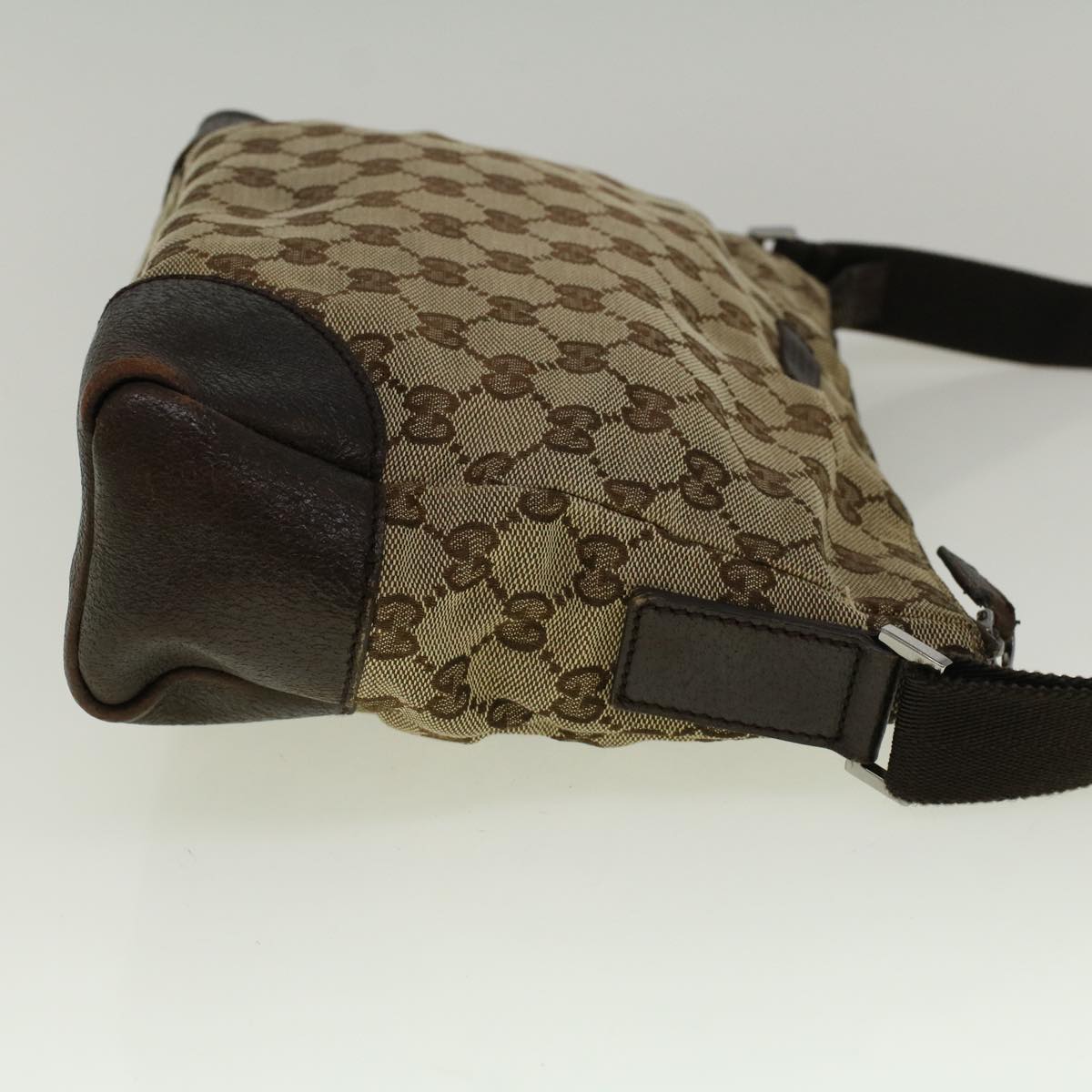 GUCCI GG Canvas Shoulder Bag Beige 114273 Auth 58917