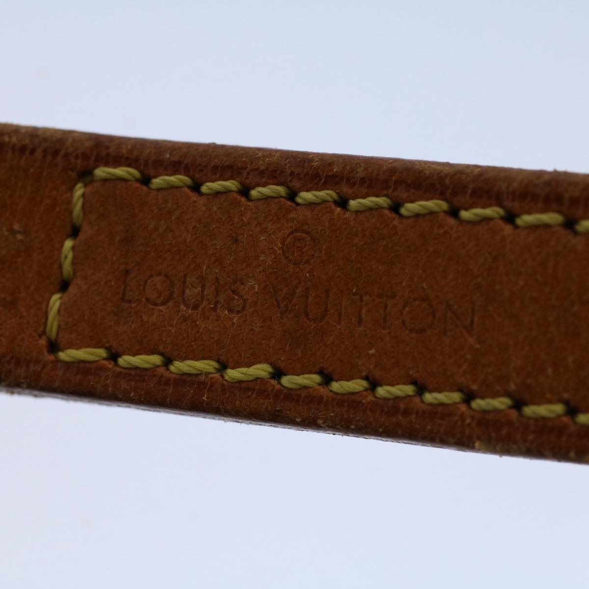 LOUIS VUITTON Shoulder Strap Leather 35.8"" Beige LV Auth 58922