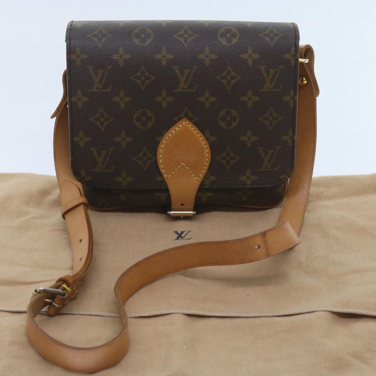 LOUIS VUITTON Monogram Cartouchiere MM Shoulder Bag M51253 LV Auth 58925