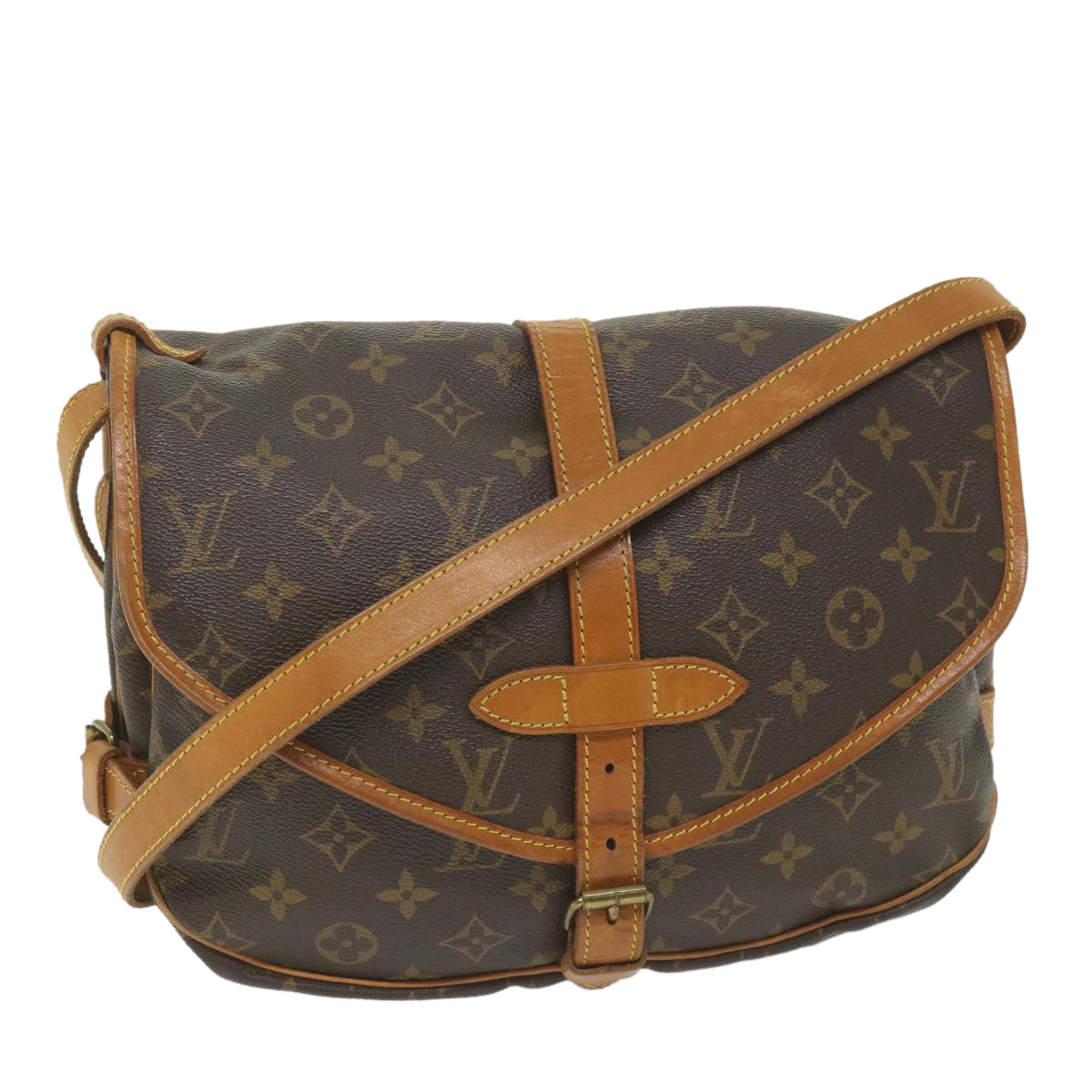 LOUIS VUITTON Monogram Saumur 30 Shoulder Bag M42256 LV Auth 58947