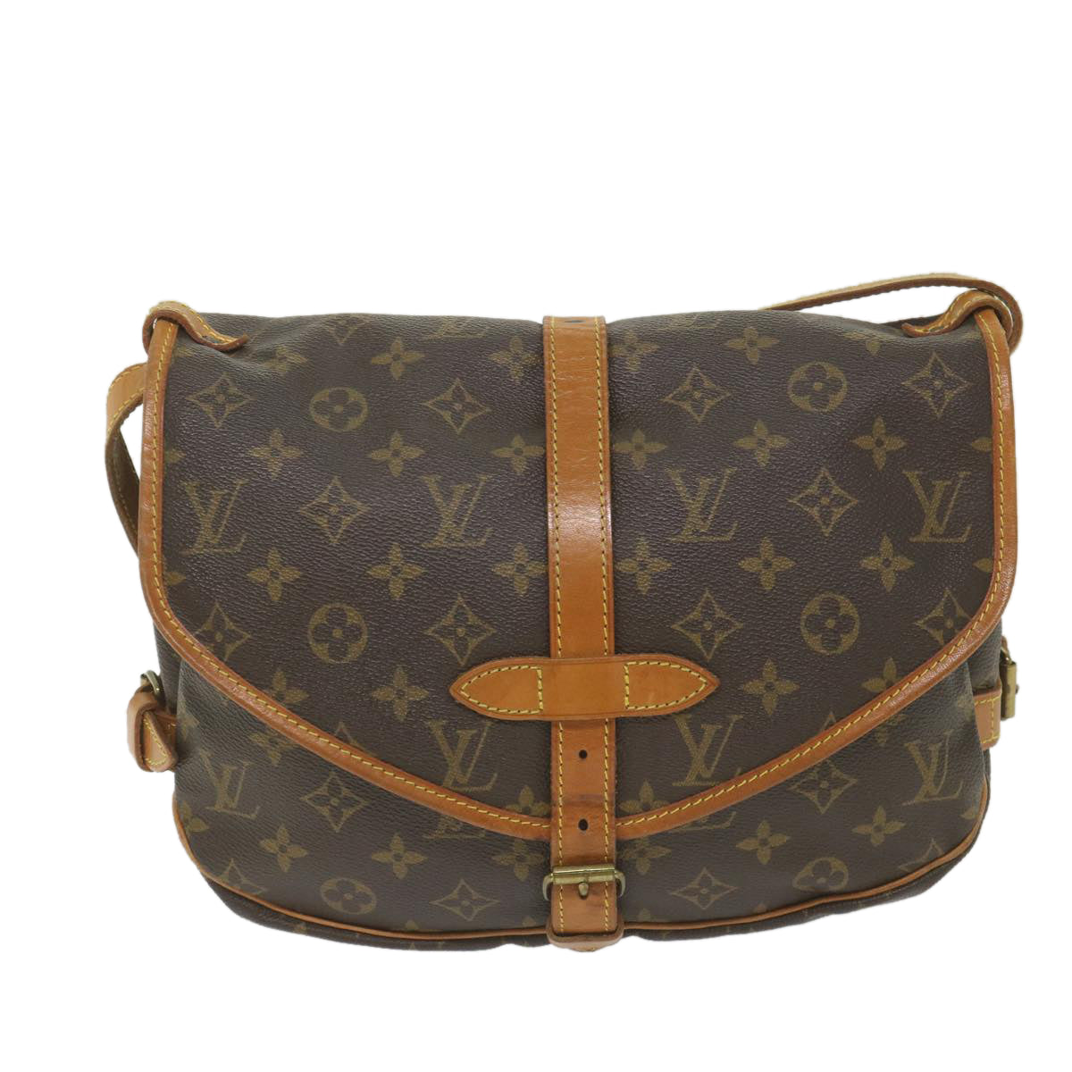 LOUIS VUITTON Monogram Saumur 30 Shoulder Bag M42256 LV Auth 58947