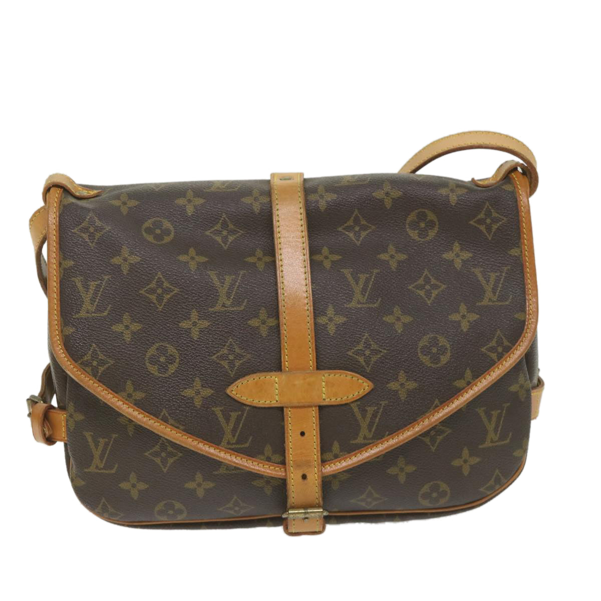 LOUIS VUITTON Monogram Saumur 30 Shoulder Bag M42256 LV Auth 58948