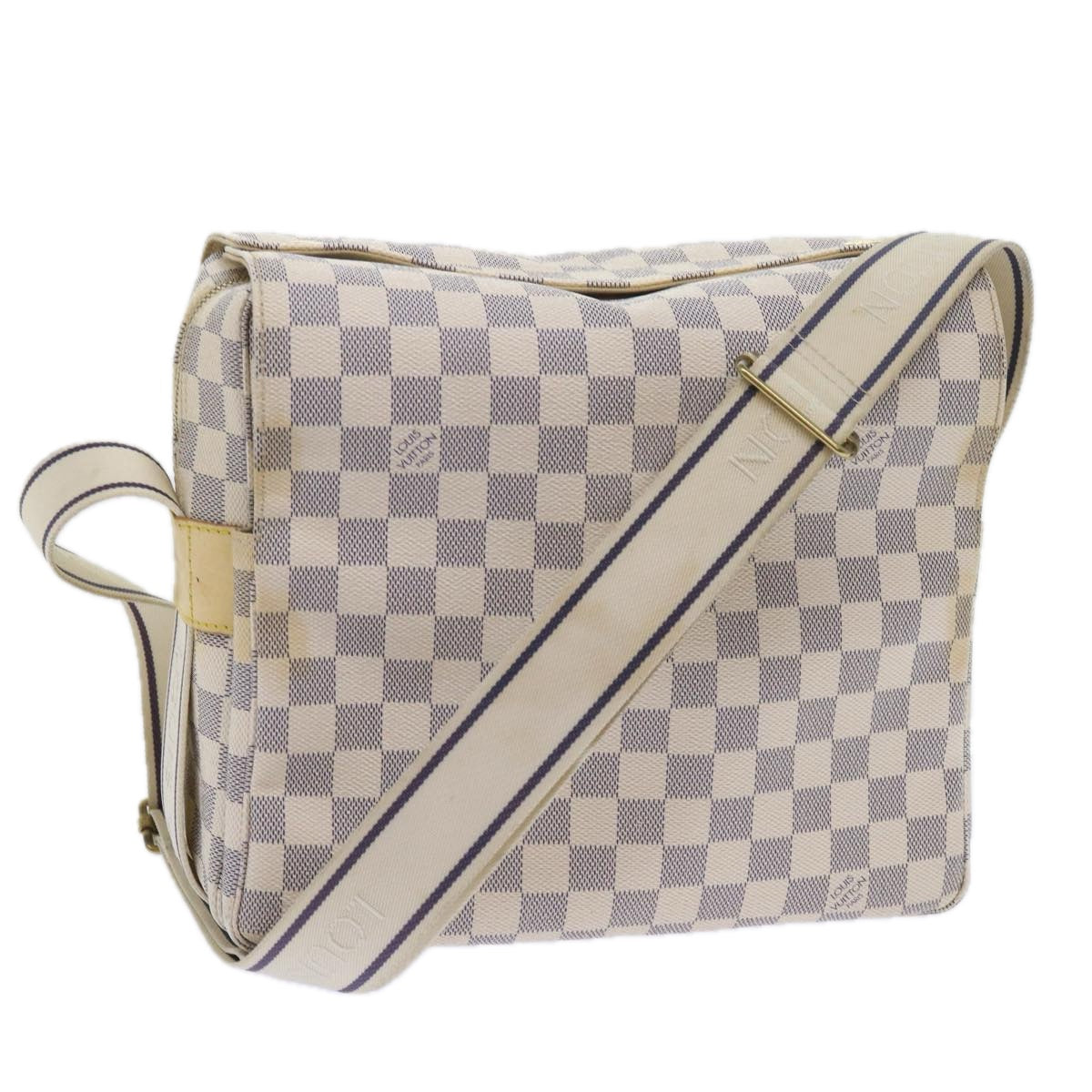 LOUIS VUITTON Damier Azur Naviglio Shoulder Bag N51189 LV Auth 58959