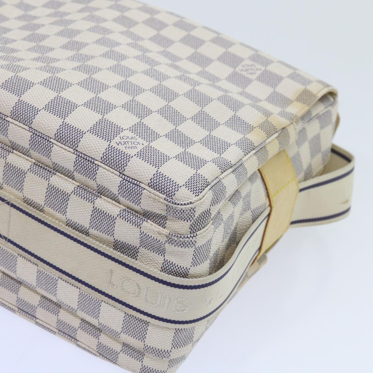 LOUIS VUITTON Damier Azur Naviglio Shoulder Bag N51189 LV Auth 58959