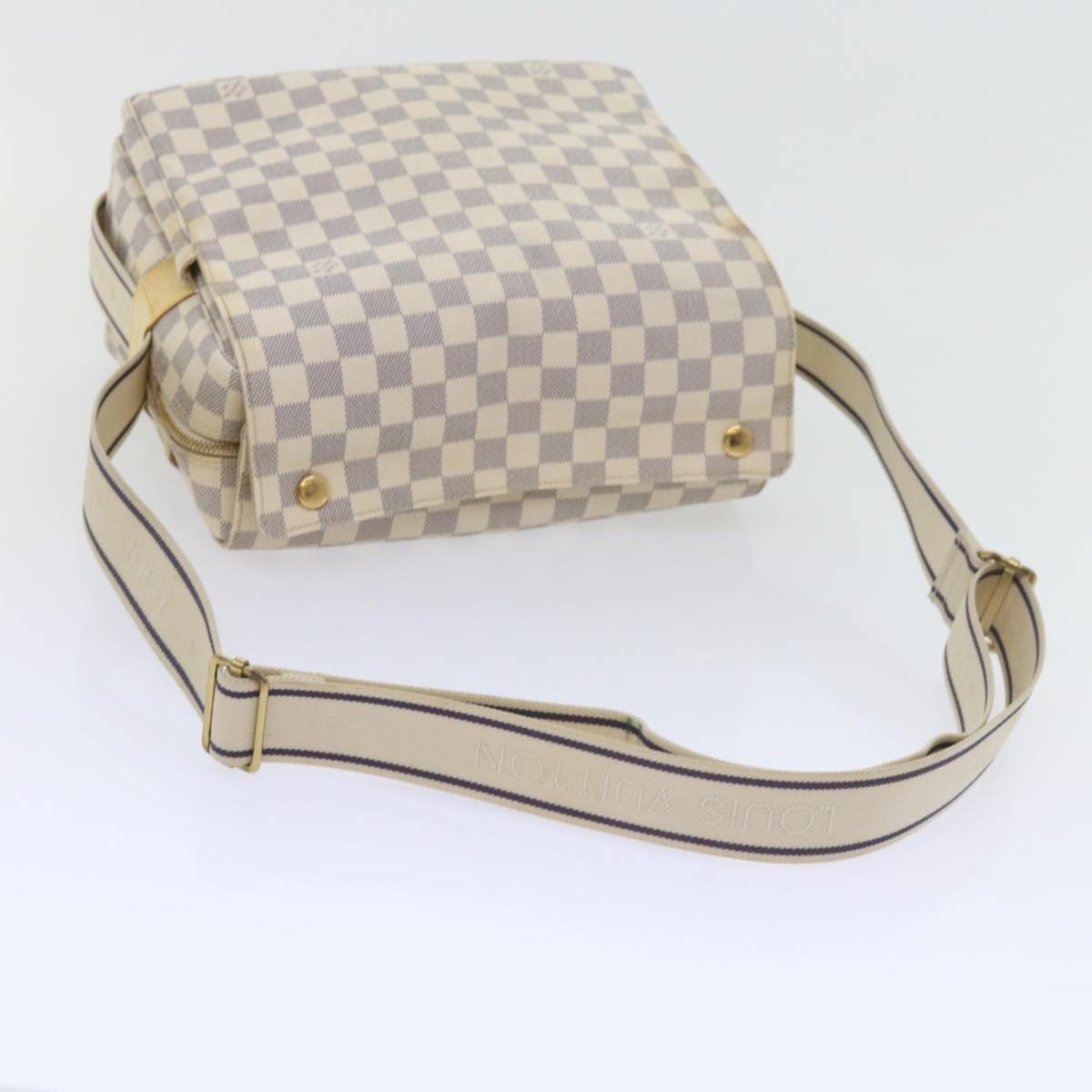 LOUIS VUITTON Damier Azur Naviglio Shoulder Bag N51189 LV Auth 58959