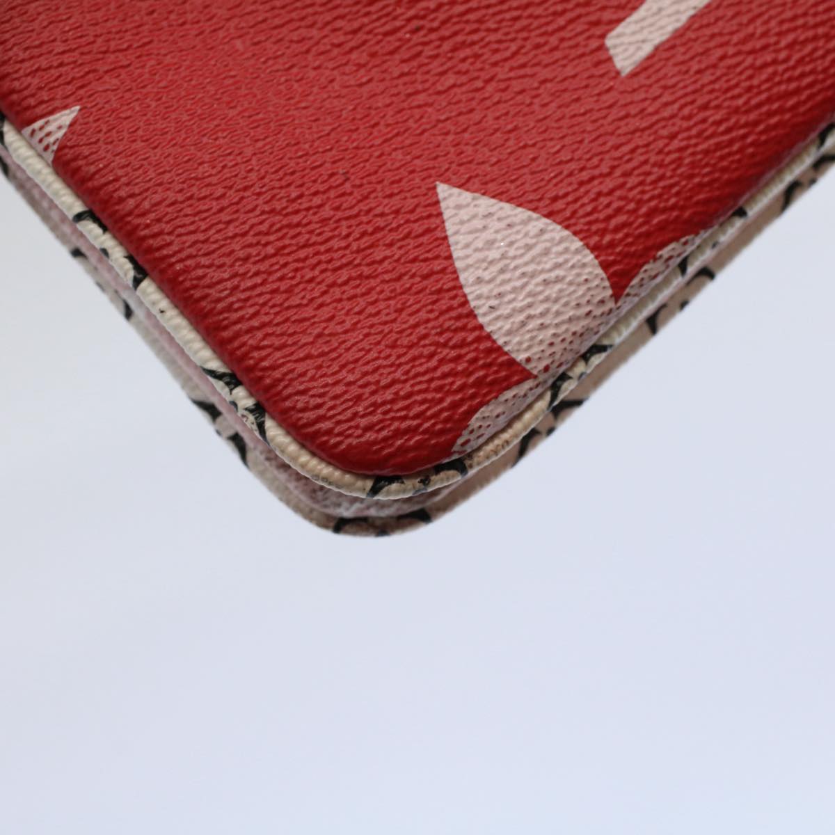 LOUIS VUITTON Monogram Giant Chain Pochette Double Zip Bag Red M67561 Auth 58963