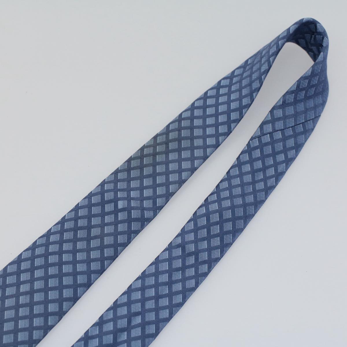 LOUIS VUITTON Necktie Silk Blue LV Auth 58970