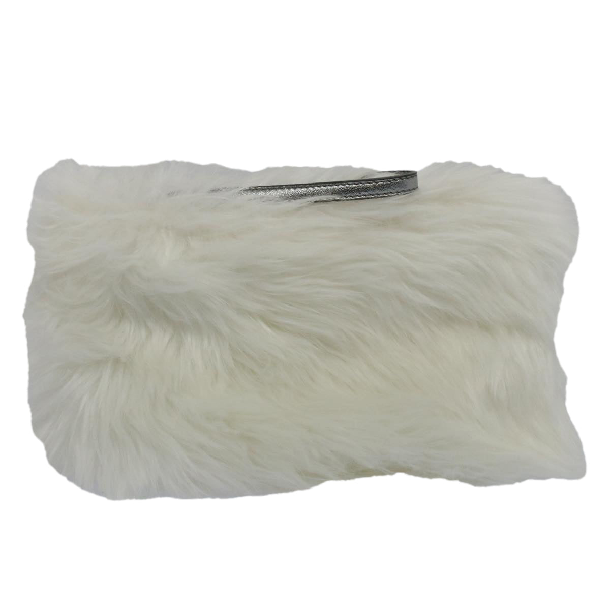 PRADA Clutch Bag Fur White Auth 58971 - 0