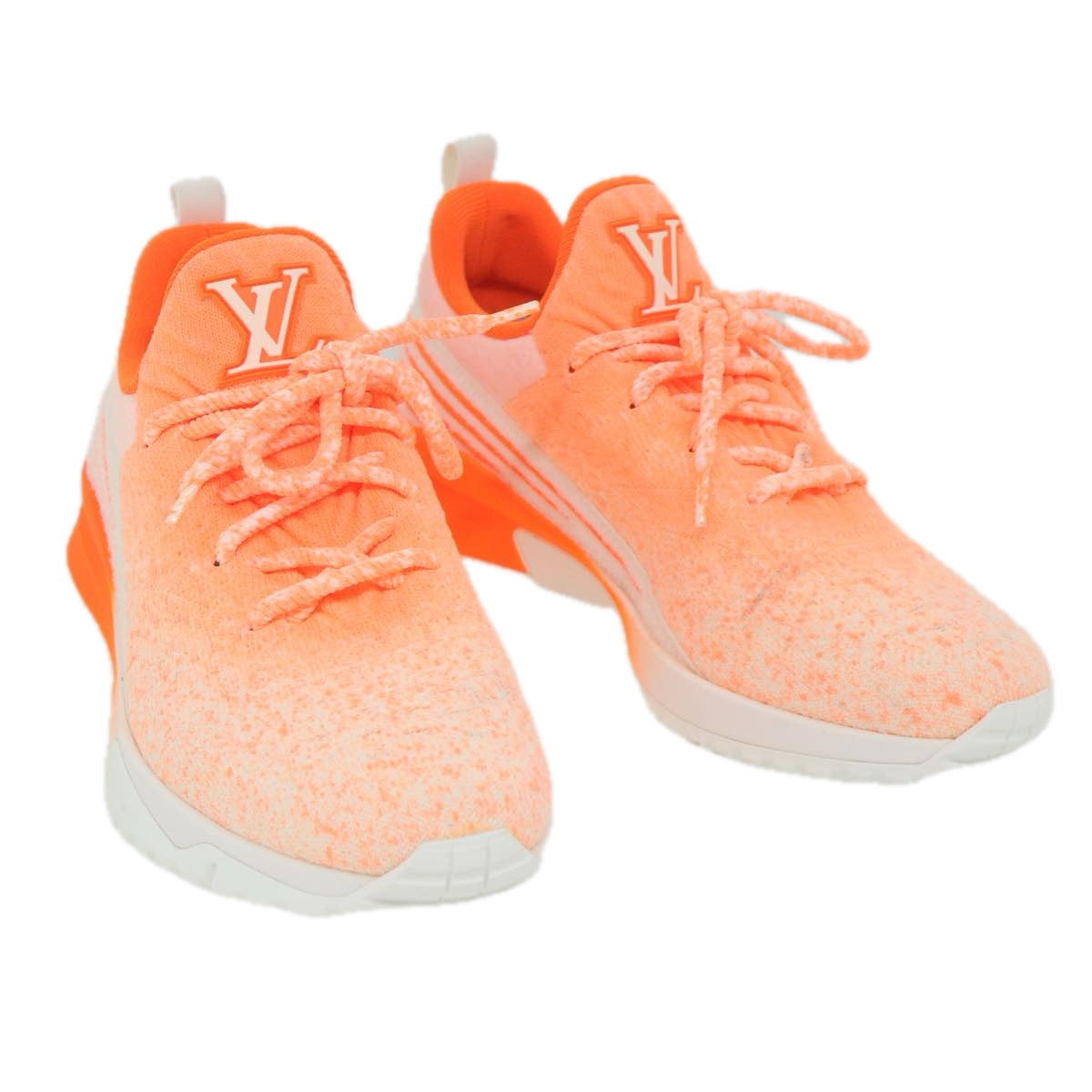 LOUIS VUITTON V.N.R Sneakers Knitted Fabrics 5 Orange LV Auth 58977A