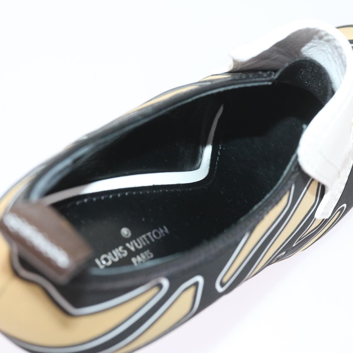 LOUIS VUITTON Shoes Leather 35 1/2 Gold Tone LV Auth 58979A