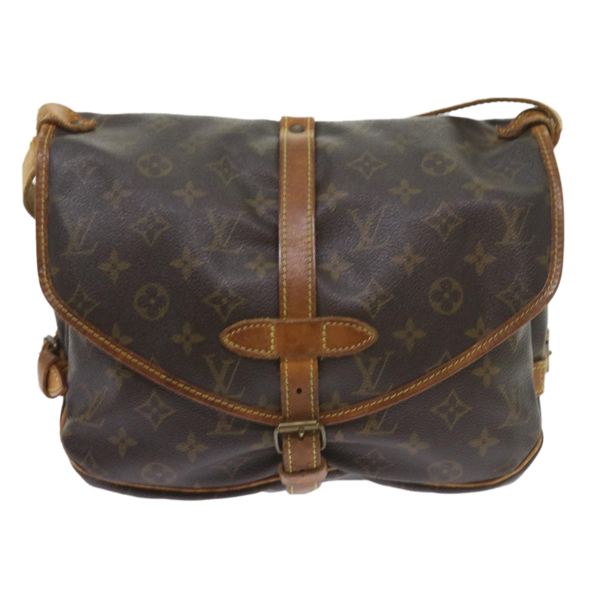 LOUIS VUITTON Monogram Saumur 30 Shoulder Bag M42256 LV Auth 58986