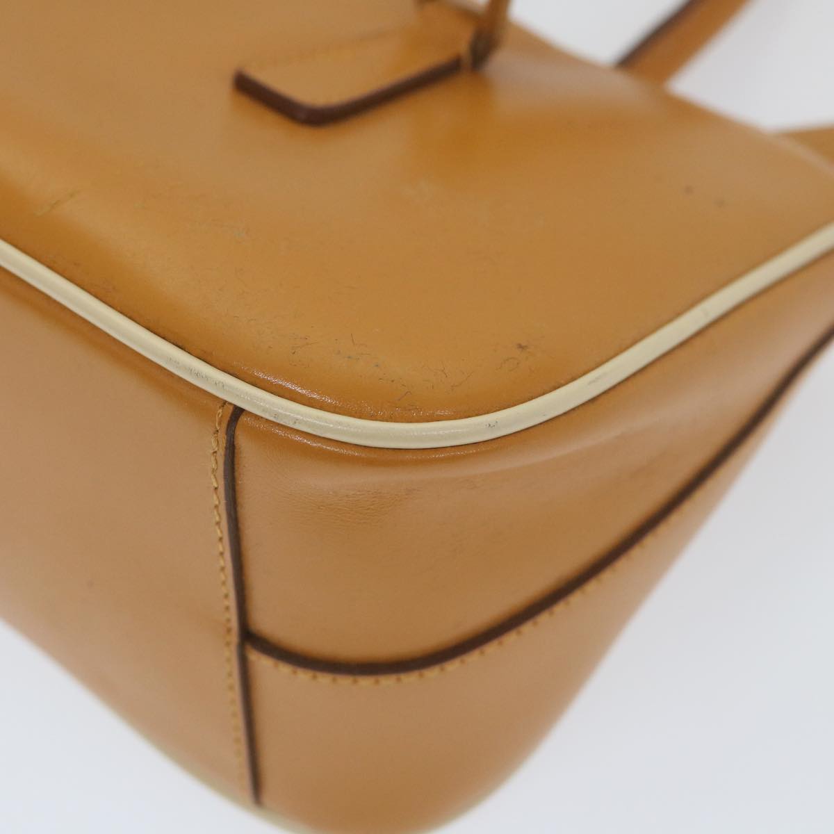 PRADA Hand Bag Leather Brown Auth 58987