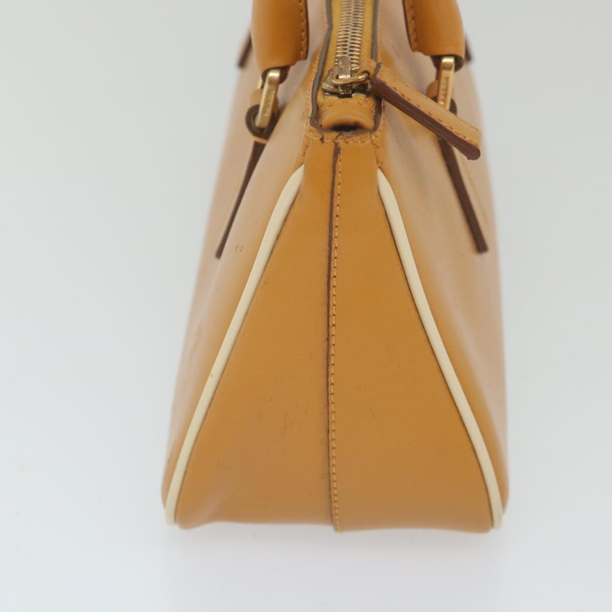 PRADA Hand Bag Leather Brown Auth 58987