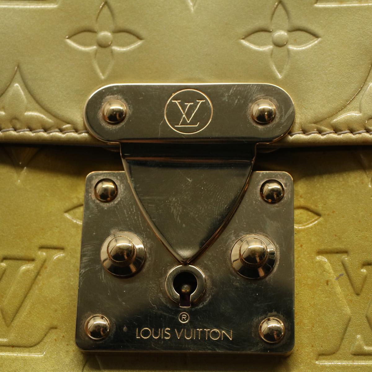 LOUIS VUITTON Monogram Vernis Spring Street Hand Bag Gris M91029 LV Auth 59011