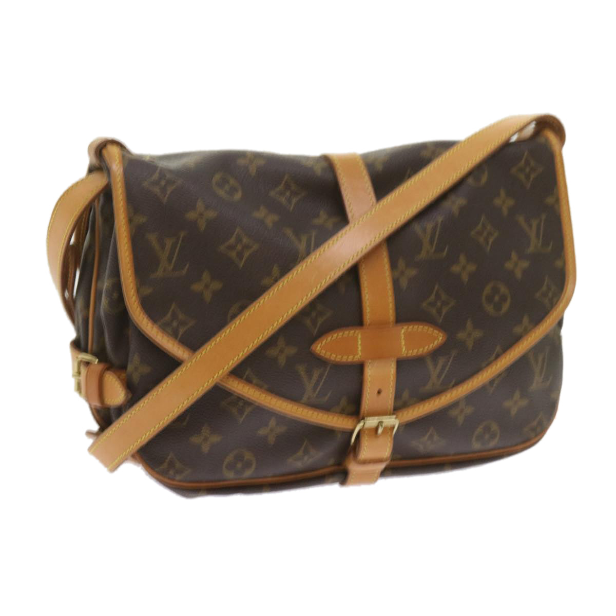 LOUIS VUITTON Monogram Saumur 30 Shoulder Bag M42256 LV Auth 59023