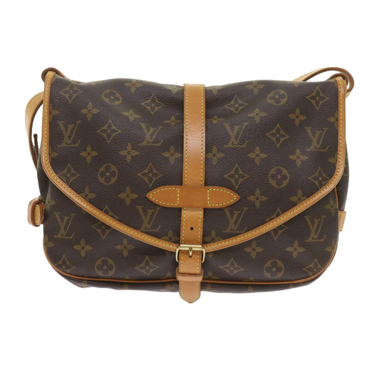 LOUIS VUITTON Monogram Saumur 30 Shoulder Bag M42256 LV Auth 59023