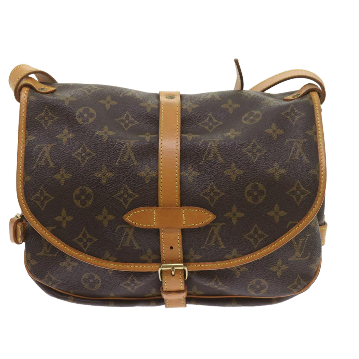 LOUIS VUITTON Monogram Saumur 30 Shoulder Bag M42256 LV Auth 59023