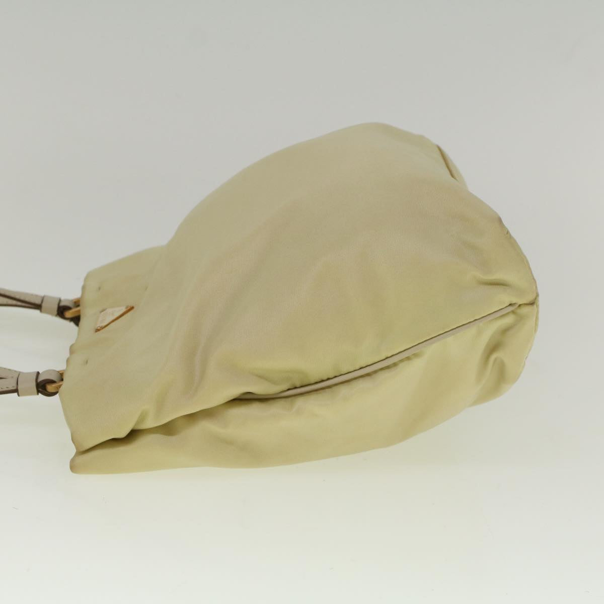 PRADA Hand Bag Nylon Cream Auth 59054