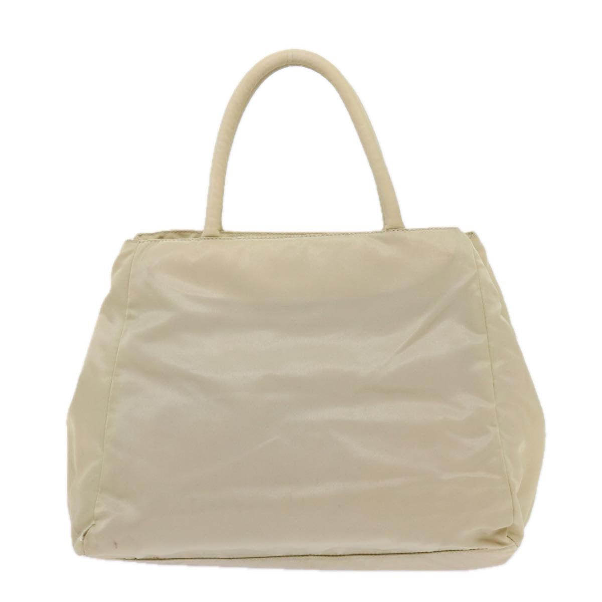 PRADA Hand Bag Nylon Cream Auth 59057 - 0