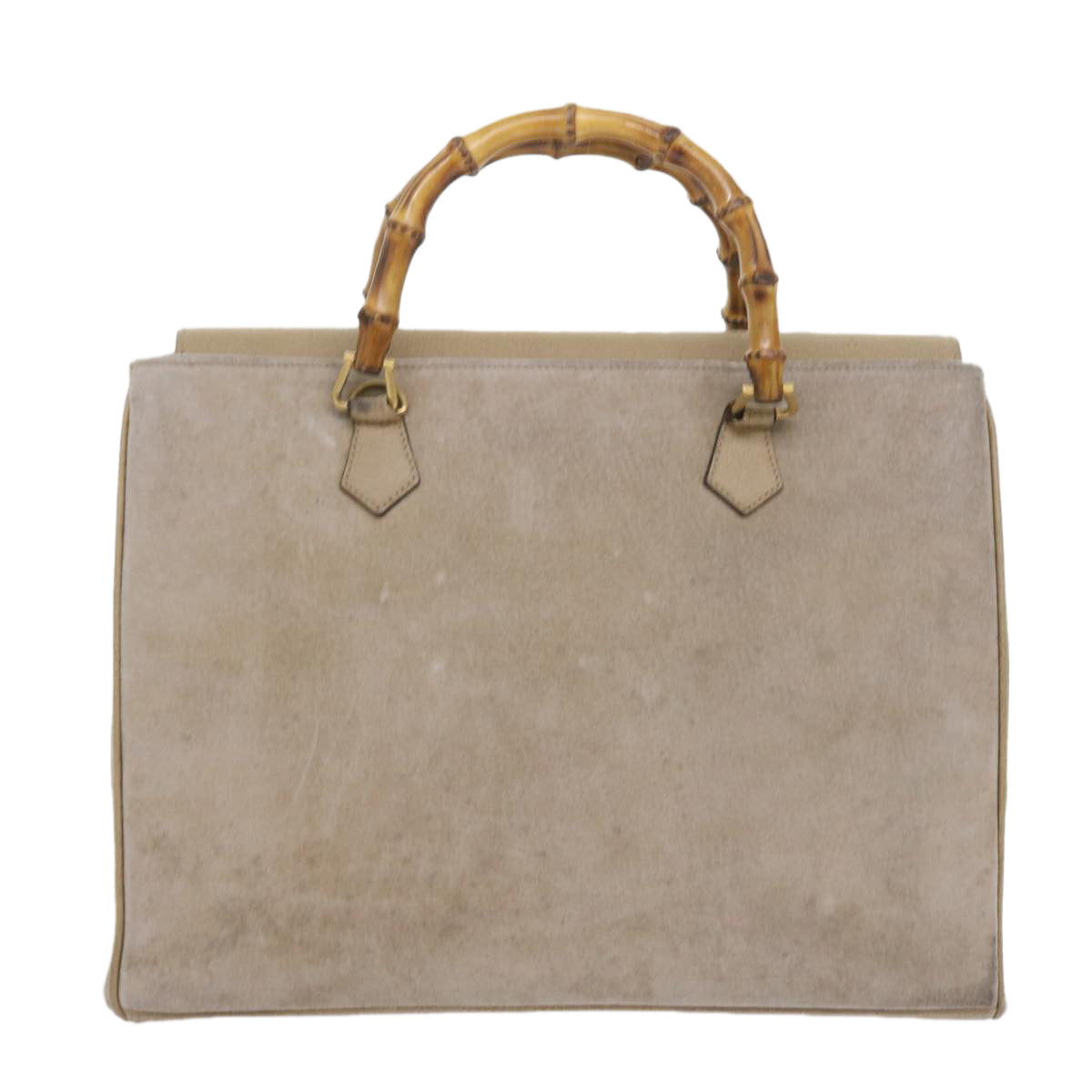 GUCCI Bamboo Shoulder Bag Suede 2way Beige 002 123 0322 Auth 59066 - 0