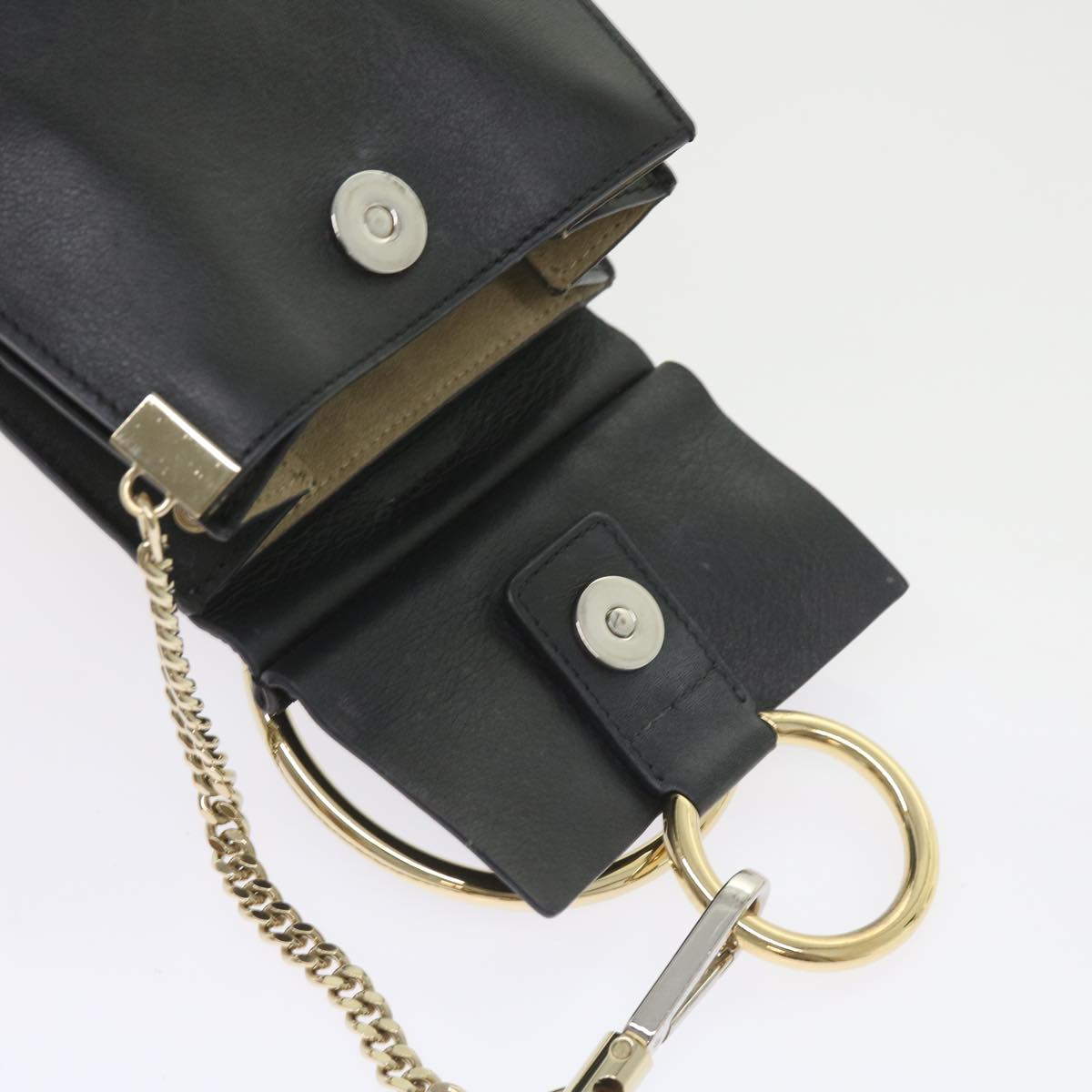 Chloe Shoulder Bag Suede Leather Black Auth 59147