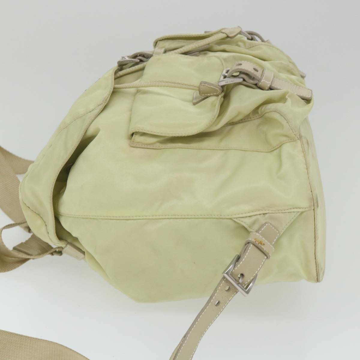 PRADA Backpack Nylon Cream Auth 59222