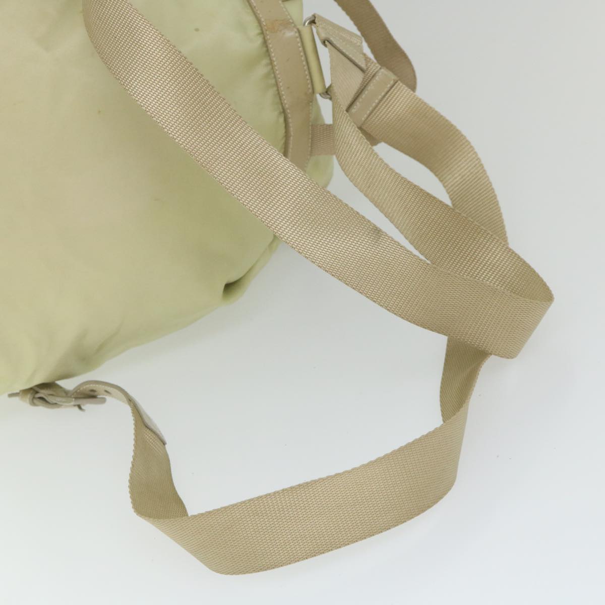 PRADA Backpack Nylon Cream Auth 59222