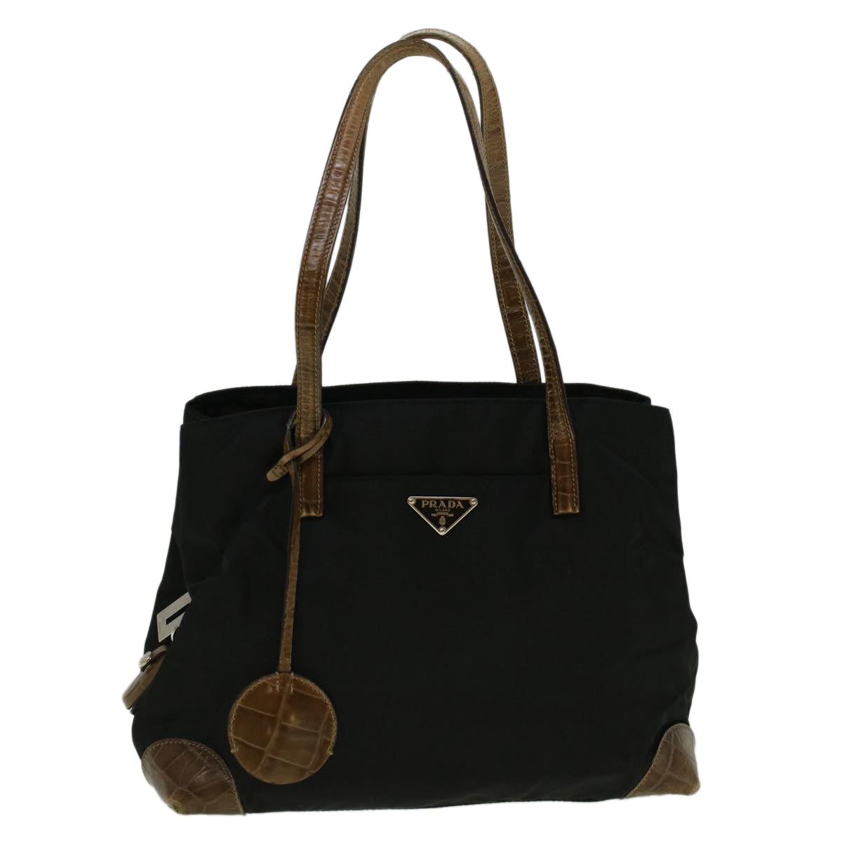 PRADA Hand Bag Nylon Black Auth 59229 - 0
